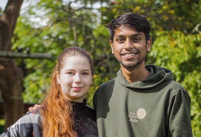 Hemanth and Anna learned to lead workshops that helped foster youth gain life skills like budgeting and teamwork.