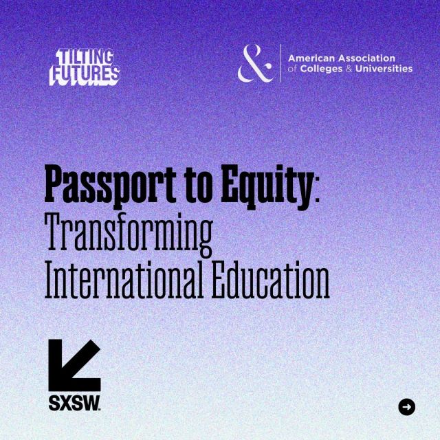 Vote for our @sxswedu 2025 panel co-hosted with the American Association of Colleges and Universities! 🗳️ "Passport to Equity: Transforming International Education" explores making international education more accessible and equitable. Join Erin Lewellen (Tilting Futures) and Dawn Michele Whitehead (AAC&U) as they discuss necessary systems-level shifts and share challenges faced in this crucial advocacy work. Engage in collective problem-solving to ensure these opportunities are available to all students.
Vote from August 6-18 at 👉 panelpicker.sxsw.com/vote/151813 
or at the link in bio!