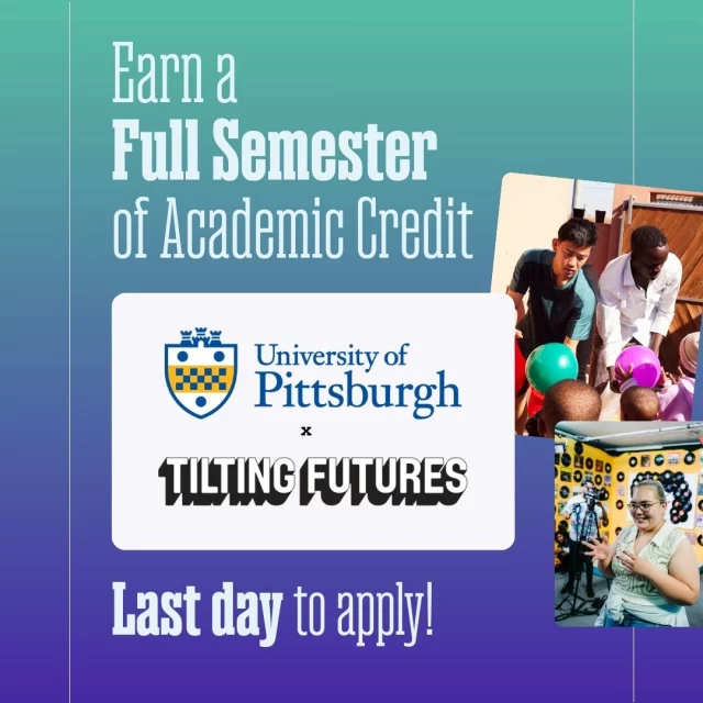 The Last Day to Apply 🌍✨ The First Time Take Action Lab is Credit-Eligible!
Starting February 2026, students in Take Action Lab: Human Rights in Cape Town are eligible to earn 12 academic credits through the University of Pittsburgh. That means you can dive into hands-on global learning while keeping your degree on track. 💡✊
Big thank you to @pitt_johnstown for championing this partnership with @pittofficial and making it possible for more students to learn by doing! 🙌
👉 This is your chance to earn credit while making an impact! Apply TODAY through both Pitt & Tilting Futures at the link in bio!
#TiltingFutures #TakeActionLab #UniversityOfPittsburgh #UniversityOfPittsburghJohnstown #PittStudents #HumanRightsEducation #GlobalLearning #EarnAcademicCredit #CapeTown #HandsOnLearning #ImmersiveLearning #StudentOpportunities #EducationForChange #TransformativeEducation #LearnByDoing
