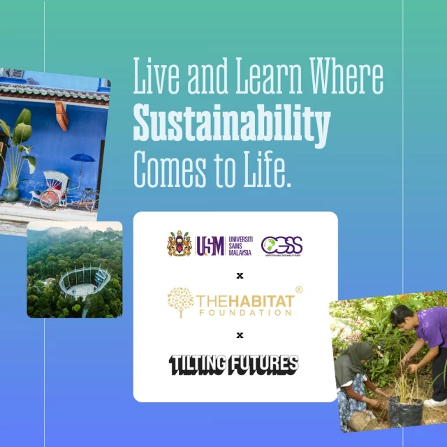 🌿 Big news from Penang, Malaysia! 🌏
We’re teaming up with @usmofficial1969 via the Centre for Global Sustainability Studies (CGSS) and @thehabitatfoundation to give emerging environmental leaders the chance to learn, and lead, where sustainability comes to life, a place leading the way in building a livable, sustainable planet.
If you’re ready to get hands-on with environmental research, conservation, and community innovation alongside local experts shaping Malaysia’s green future, this is your moment. 
This partnership is more than a program, it’s a movement to reimagine how young people learn about the planet, by working with the people protecting it every day. 
💚👉 Apply now to join us in Penang. Link in Bio!
#TakeActionLab #TiltingFutures #EnvironmentalLeadership #SustainabilityInAction #PenangMalaysia #GlobalLearning #FutureChangemakers #LivablePlanet